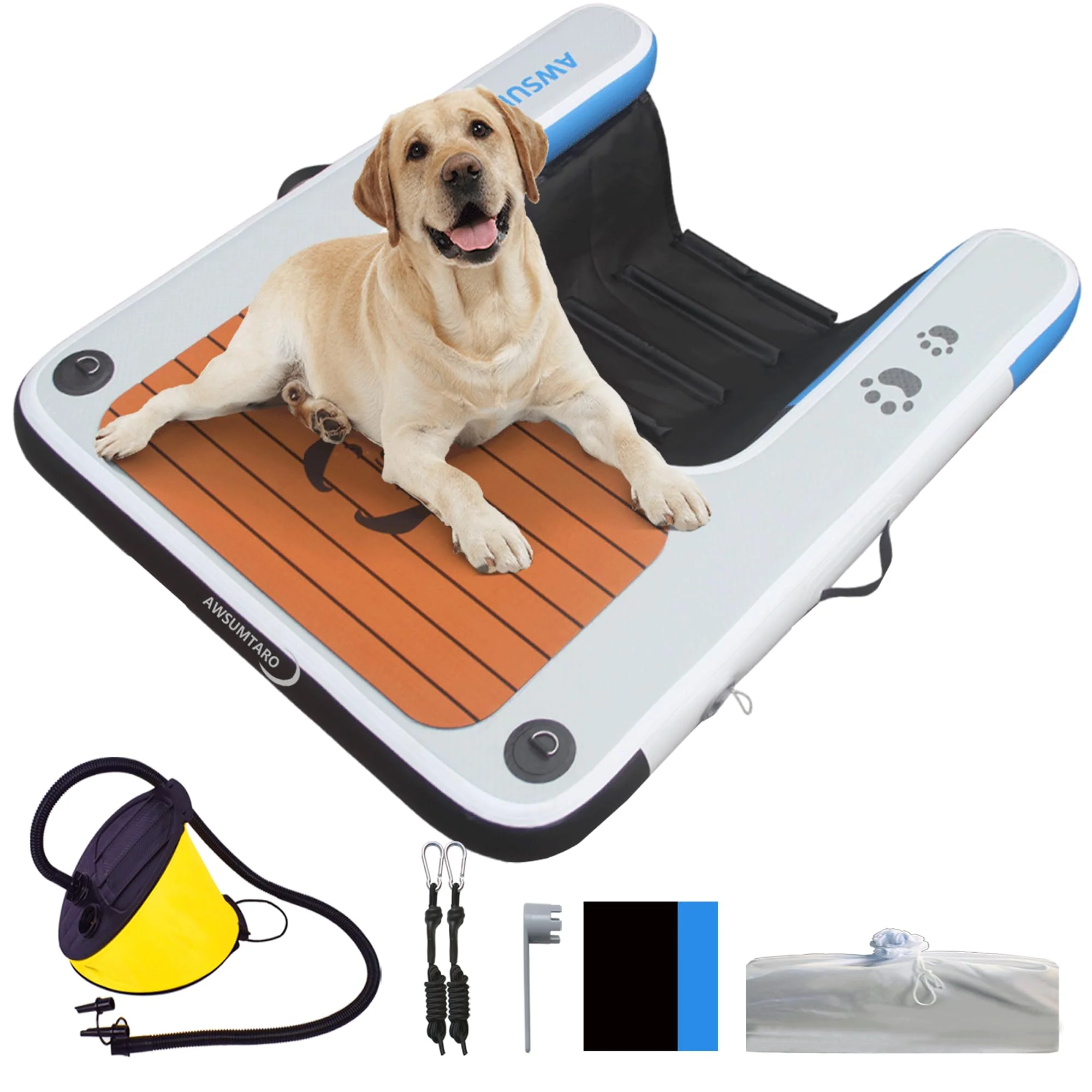 Recyclable awsumtaro Inflatable Dock – 200 lb Dog Ramp for Pools Boats Lakes Superior