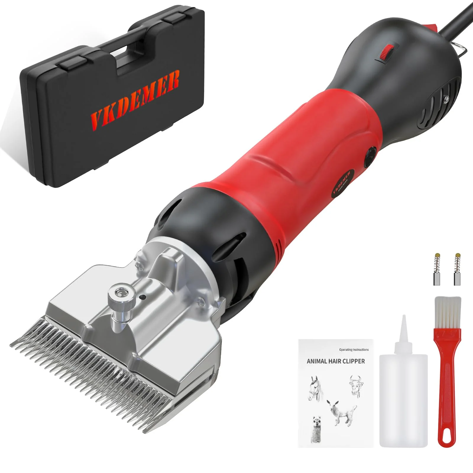 Carefully Designed Vkdemer Horse Clippers 600W – 6-Speed Pro Grooming for Horses Livestock Fine Crafted