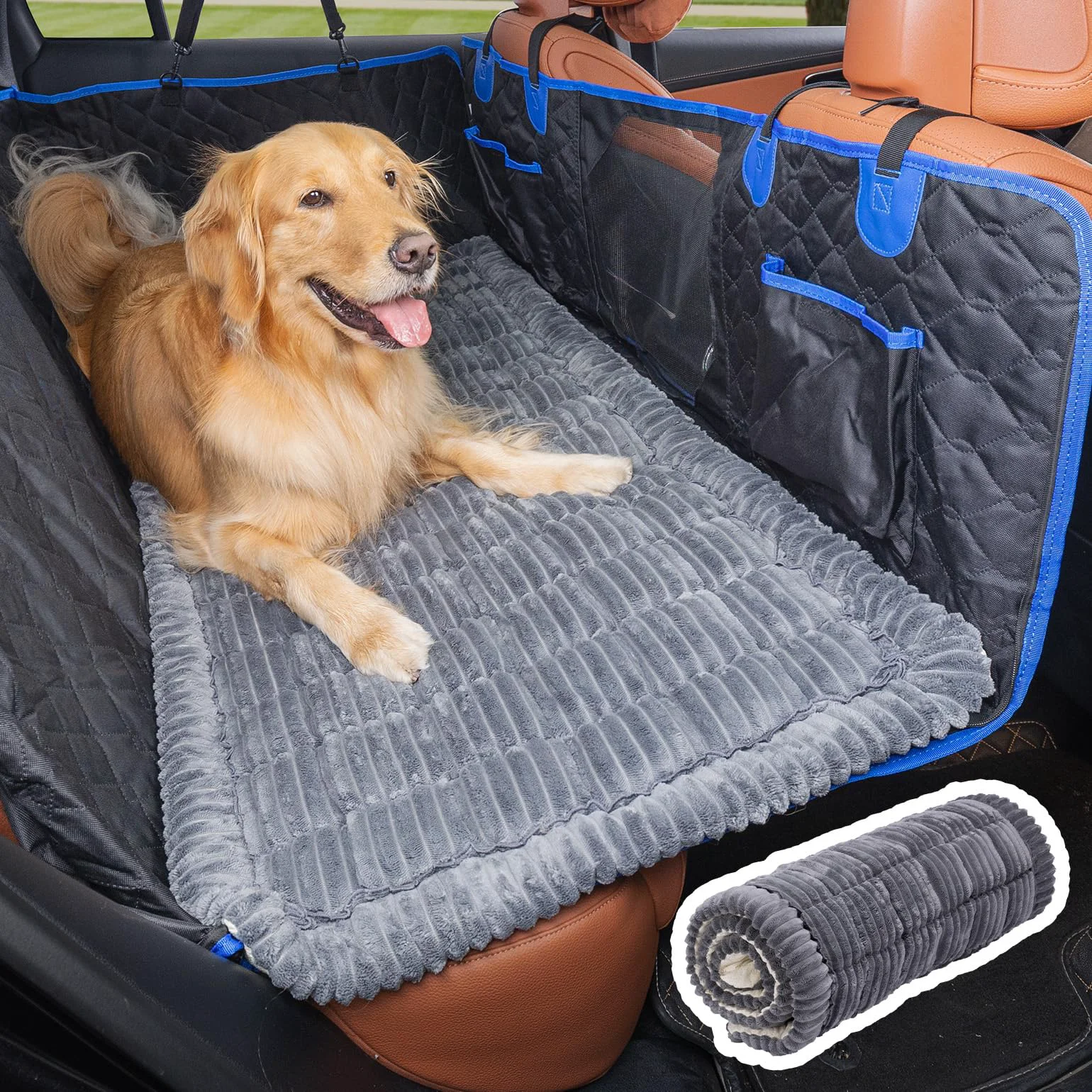 Traditional JOYTUTUS Dog Mat Bed for Back Seat Extender – Non-Slip Washable Travel Pet Bed for Cars Long-Lasting