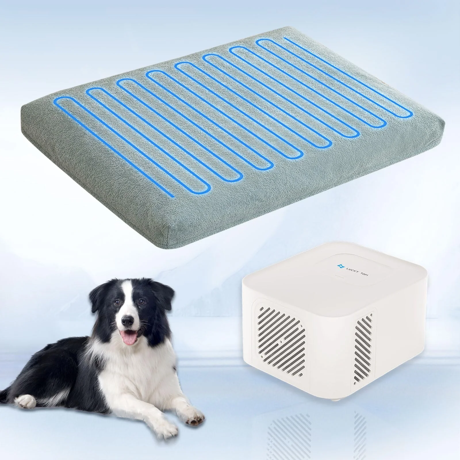 Traditional Lucky Tom Pet Bed Cooling System – Consistent Cold Water Pad No Gel Machine Washable Cooling Green 35 quot x 22 quot Versatile