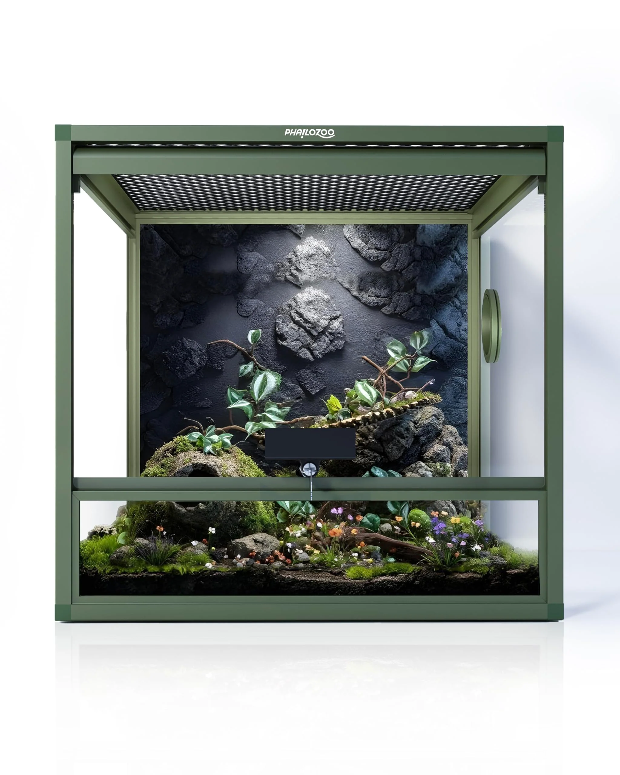 Exceptional Phailozoo Cube 24-Gallon Reptile Terrarium — 18'' Cube with Lock Front Door Ventilation Premium Material