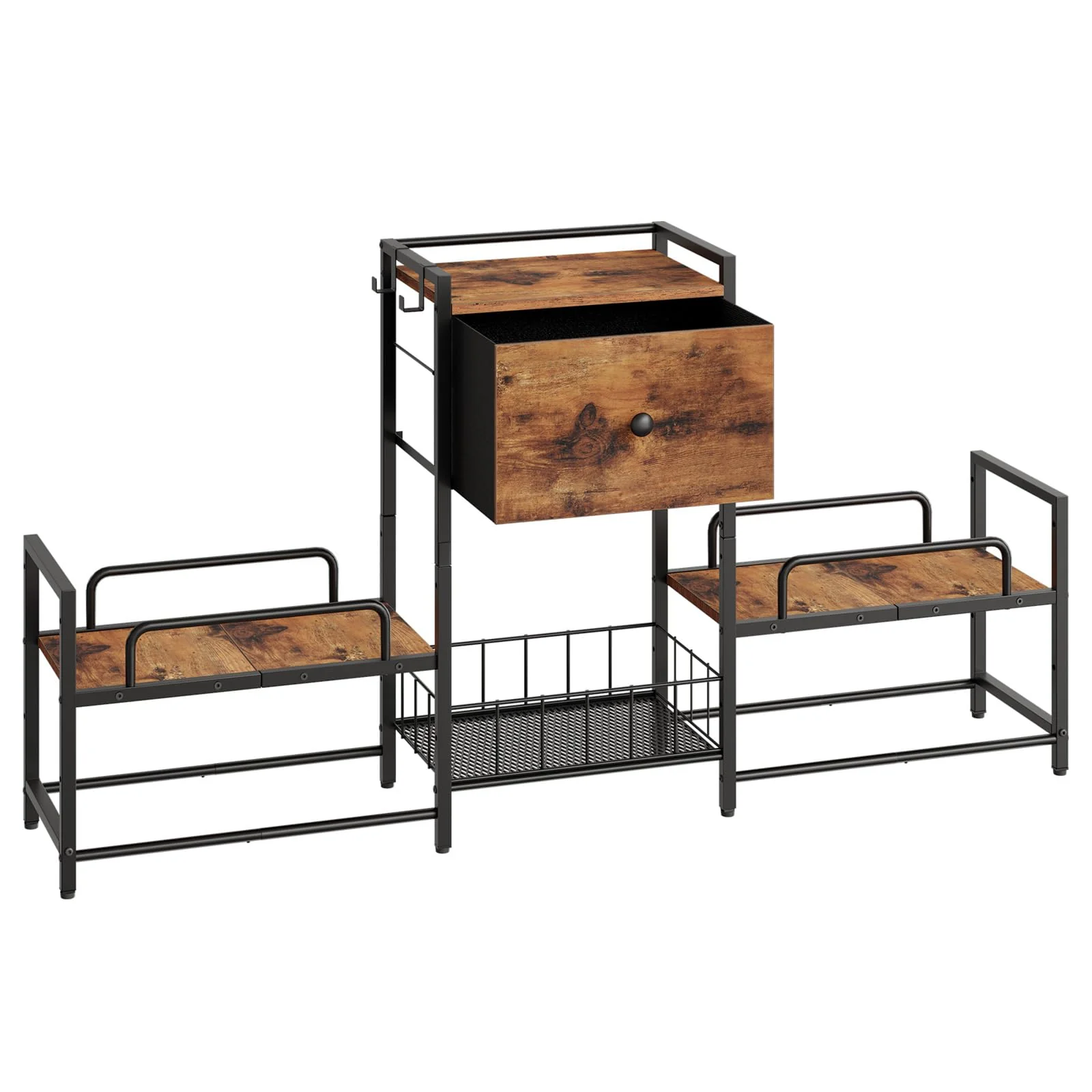Specialty HOOBRO Raised Dog Bowl Stand with Storage — d Feeding Station for Large Medium Small Dogs Rustic Brown BF23PO03G1 Durable