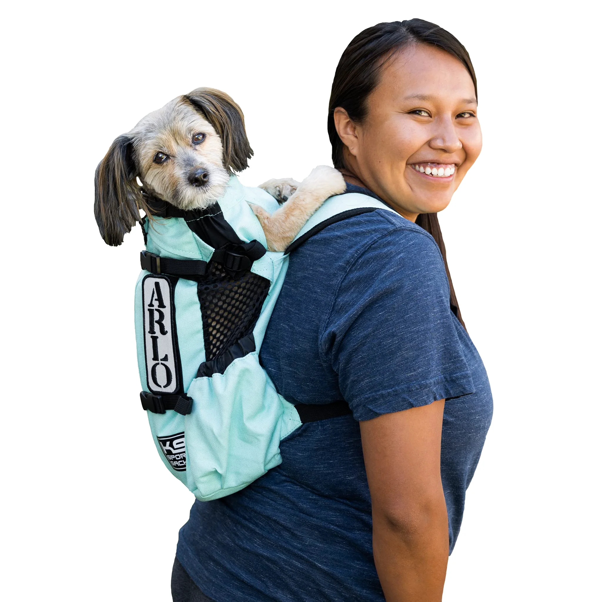 Lightweight K9 Sport Sack Air 2 Small – Summer Mint Backpack Carrier for Dogs 13-16 inches Back Length Breathable Durable Crafted