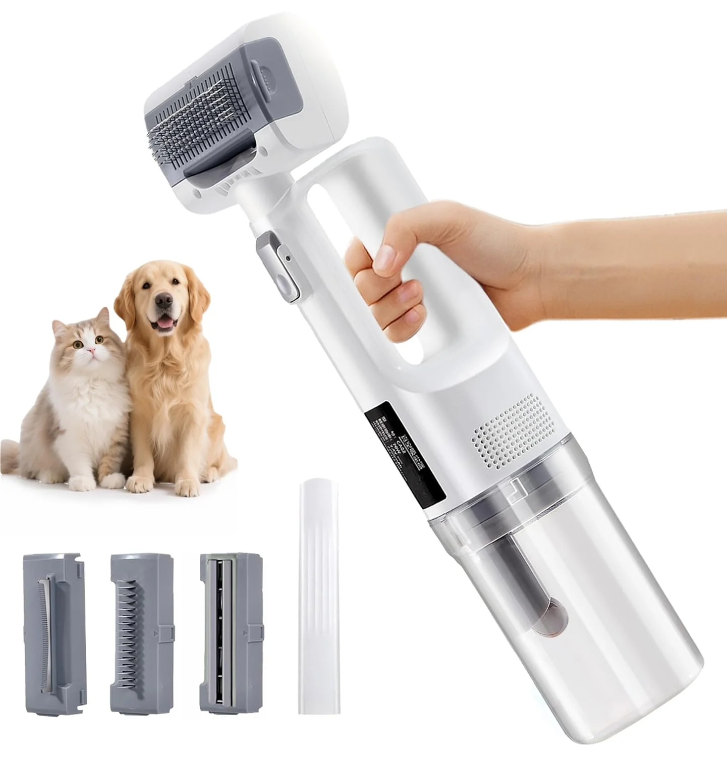 Enhanced 2025 Version Hychipet 5-in-1 Dog Cat Deshedding Vacuum — Cordless Quiet Grooming Elegant