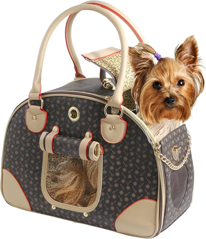 Comfortable Fashion Dog Carrier PU Leather Dog Handbag Dog Purse Cat Tote Bag Pet Cat Dog Expertly Made