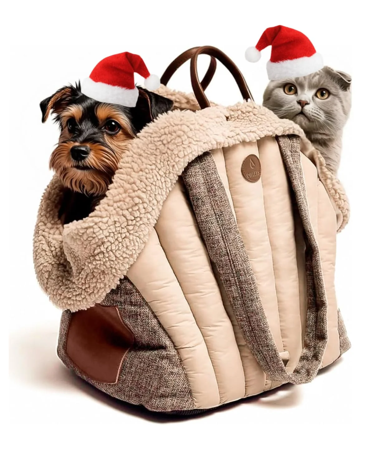 Clean Owleys Dog Travel Bag Lightweight Soft-Sided Pet Carrier Brown Car-Seat Compatible 6–20 lb Vegan Materials Proven