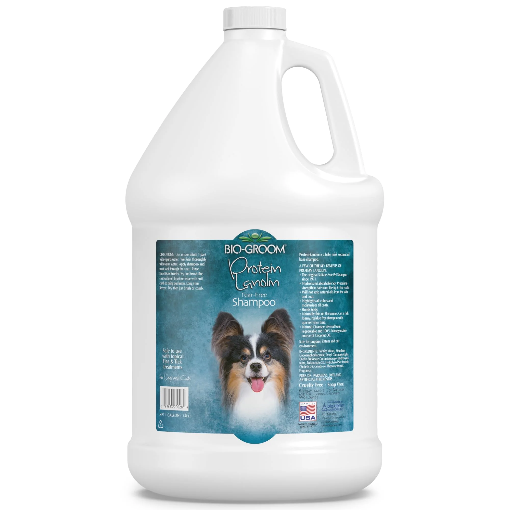 High-End Bio-Groom Protein Lanolin Dog Shampoo — Tear- Cruelty- Pet Shampoo Made in USA 1 Gallon Versatile