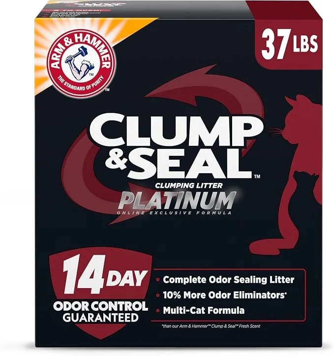 Authentic ARM HAMMER Clump Seal Platinum Cat Litter 14-Day Odor Control Rock-Hard Minimalist