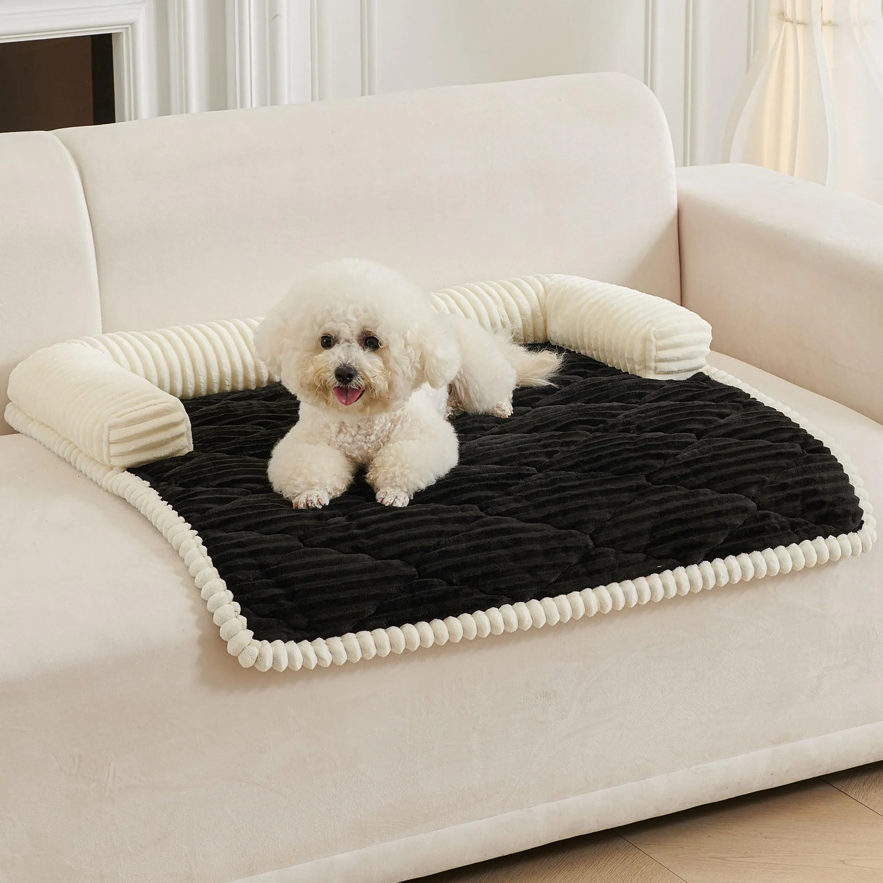 Functional HAOMAIJIA Large Dog Couch Bed – Non-Slip All-Season Washable Cover Black Artisan