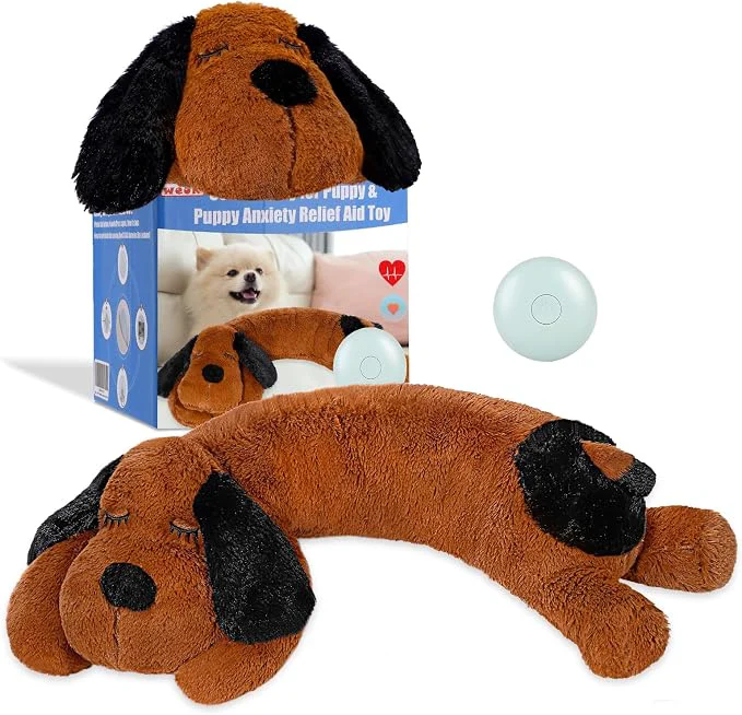 Relaxed Puppy Heartbeat Toy for Separation Anxiety Relief Heartbeat Stuffed Animal Sustainable