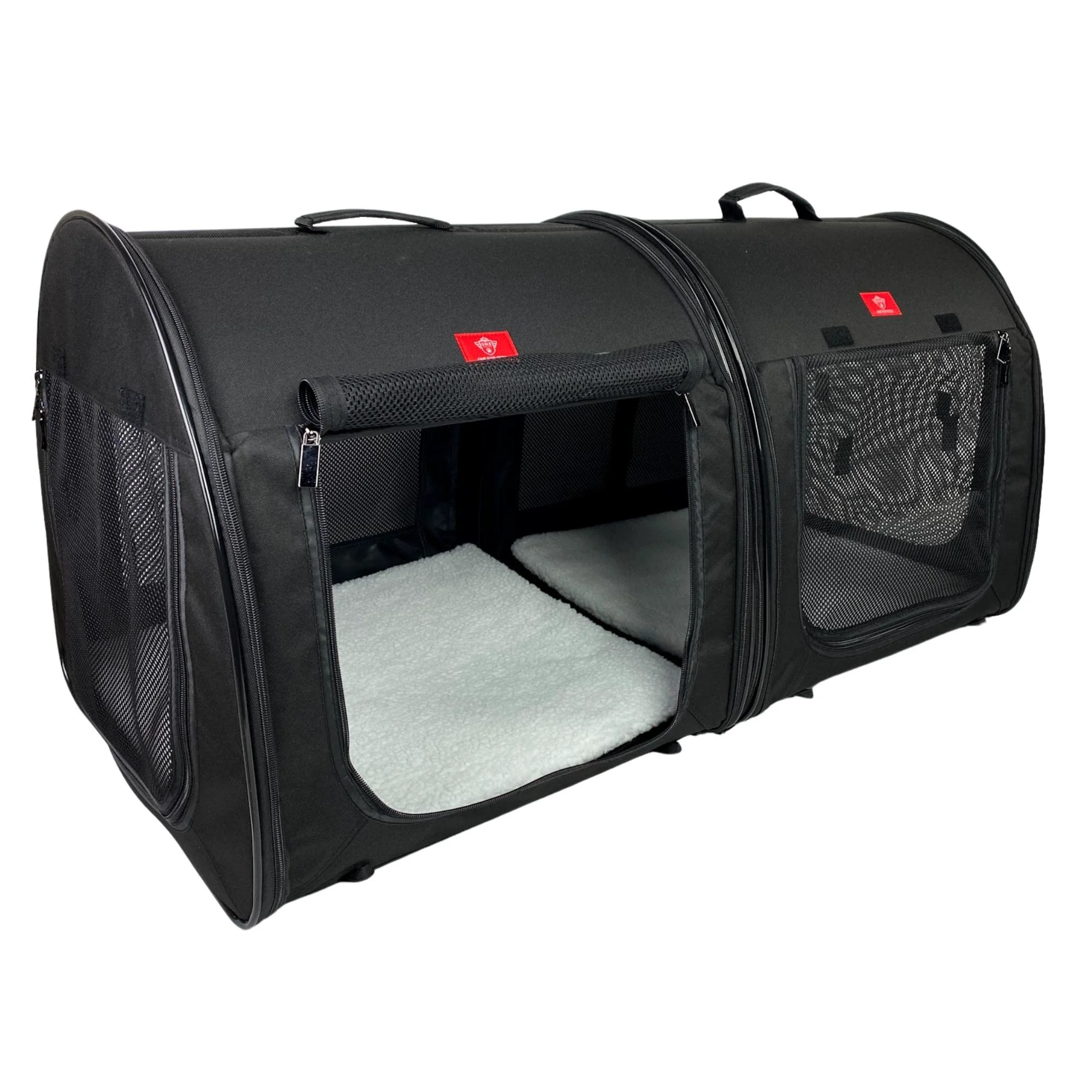 Specialty One for Pets Portable 2-in-1 Double Kennel Shelter – 20x20x39 in Seat Belt Attachment Included High-Grade