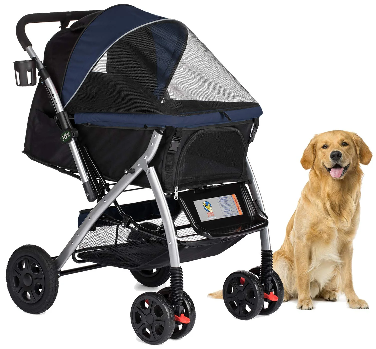 Dependable HPZ Pet Rover Premium Heavy-Duty Pet Stroller Convertible Compartment Selected