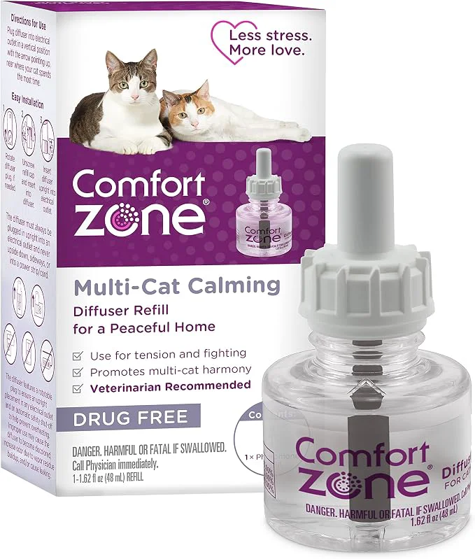 Next-Generation Comfort Zone Multi Cat Calming Diffuser Refill 1 Pack – Cat Calming Pheromone Powerful