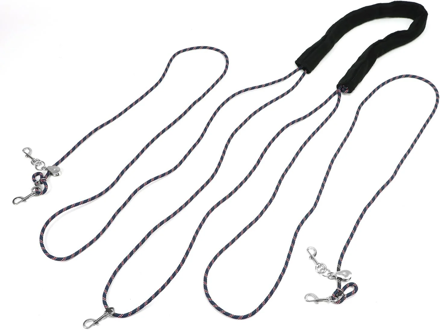 User-Friendly QWORK Adjustable Horse Training and Lunging Aid with Rear Fleece Cover Navy Red Encourages Proper Head Carriage and Comfortable Stretching Durable Braided Nylon Rope with Metal Clips Selected