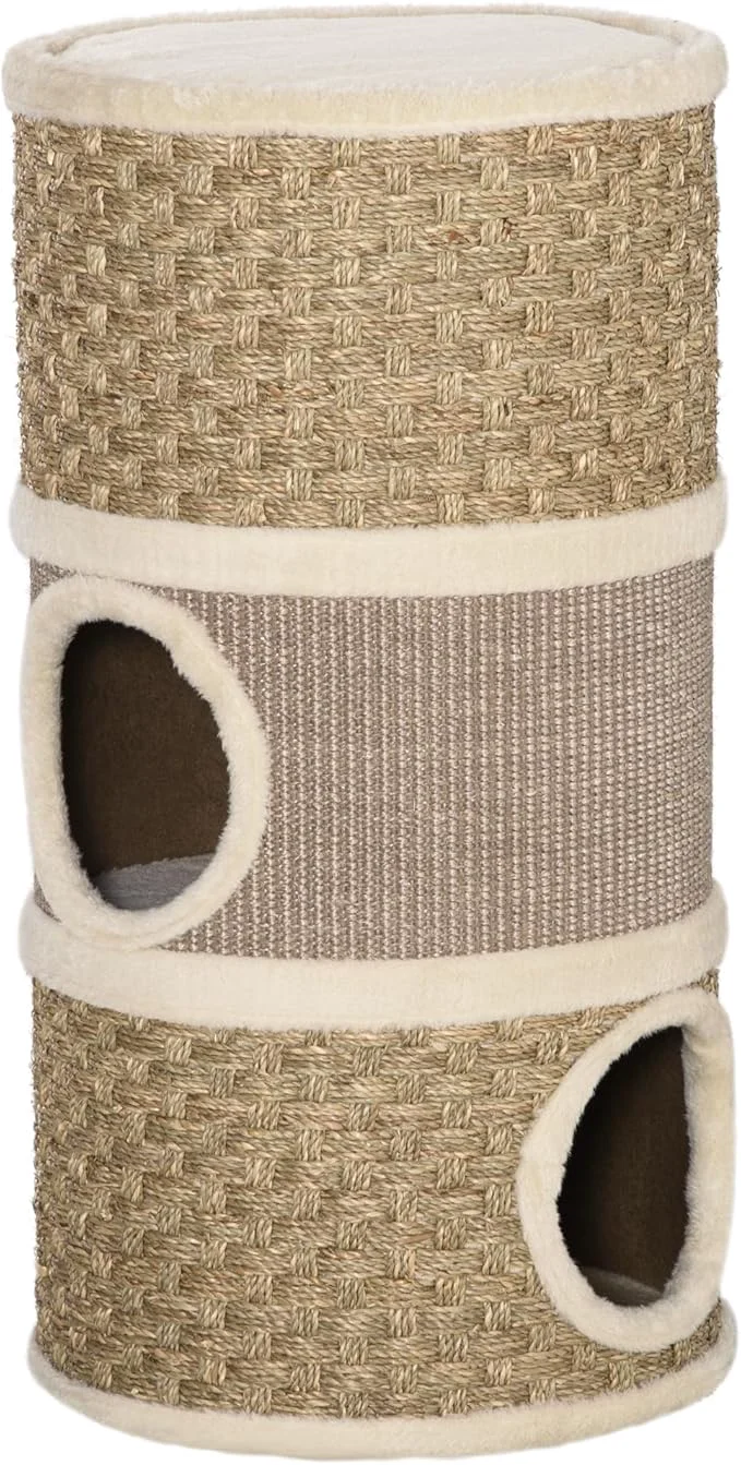Verified PawHut 28 Inch Cat Condo 3 Story Cat Hideaway Optimized