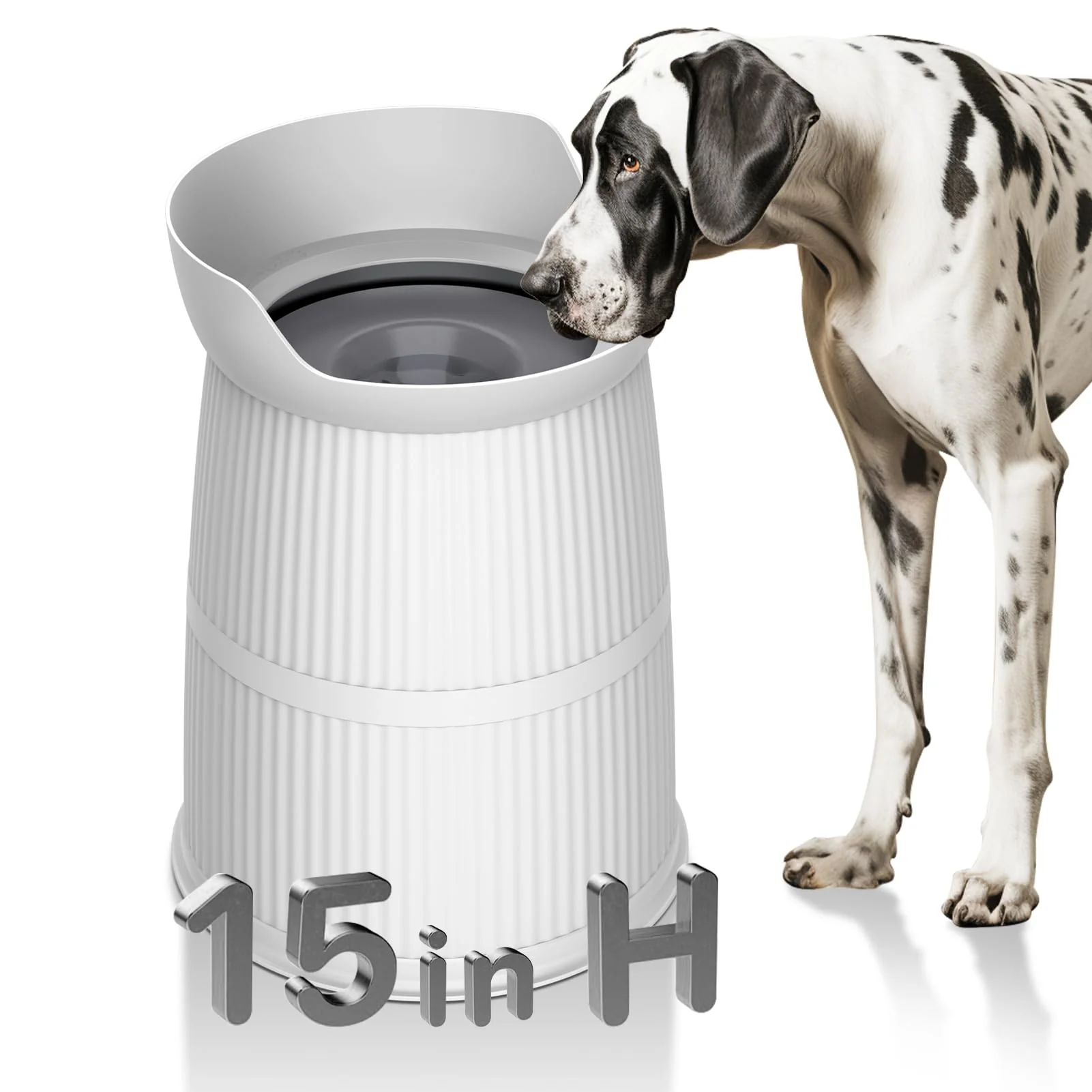 Effective Salodal d Dog Bowls Large – 15.4 Inches High Stand 4.4L No-Spill Stainless Steel Water Bowl Casual