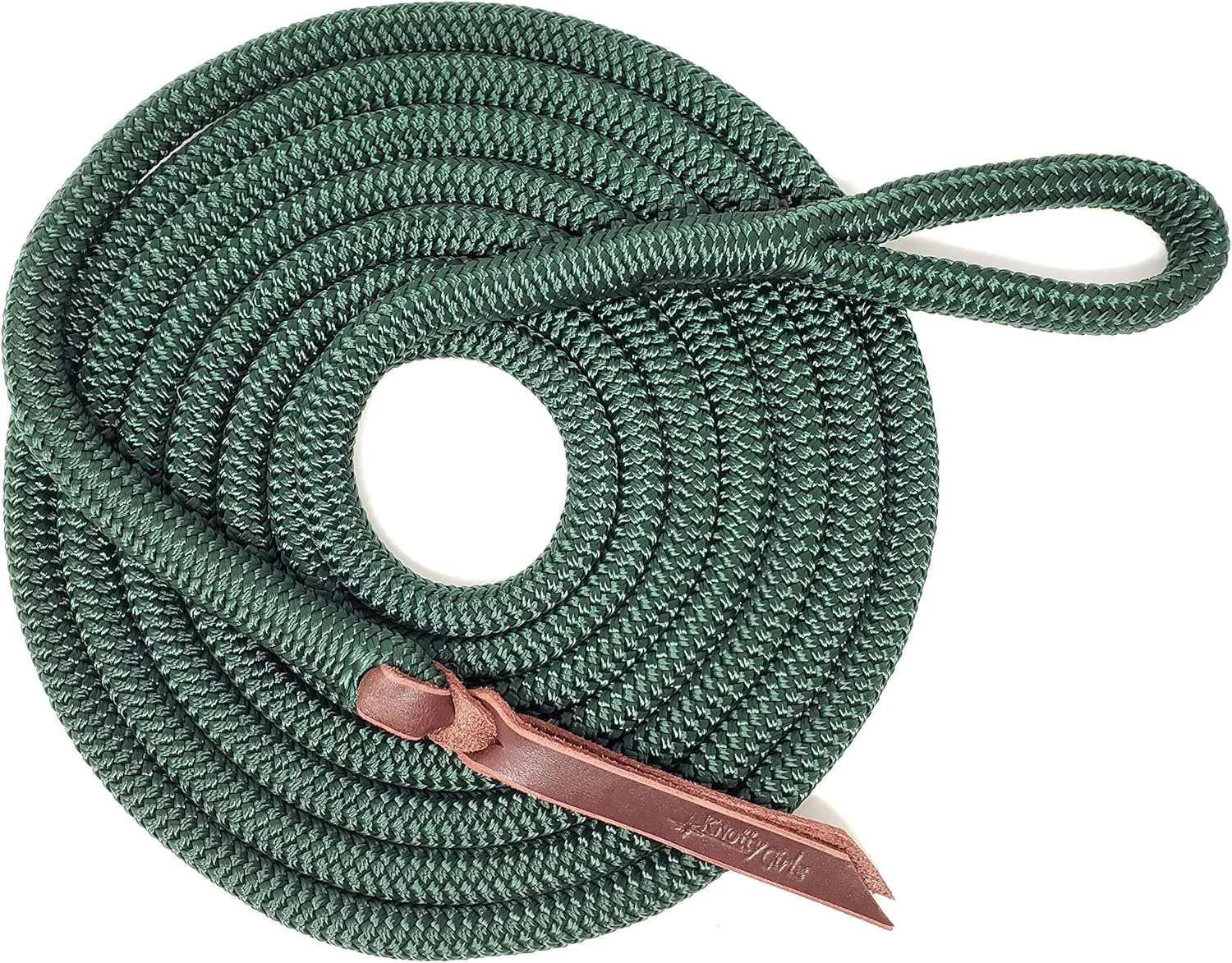 Safe Double Braid Lead Rope with Eye Splice Loop 12-14FT Lengths Hunter Green 12 ft. Pure
