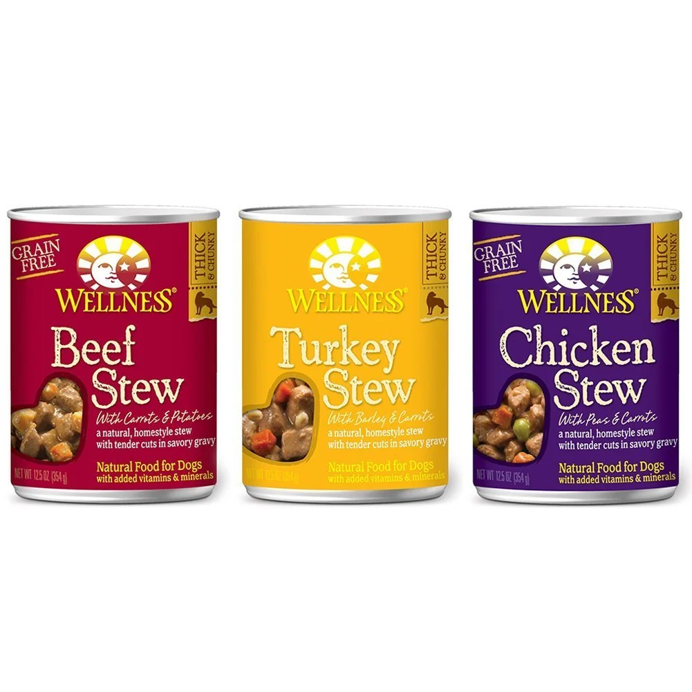 Natural Wellness Grain- Dog Stew Pack – 12.5 oz Each Beef Turkey Chicken Carefully Designed