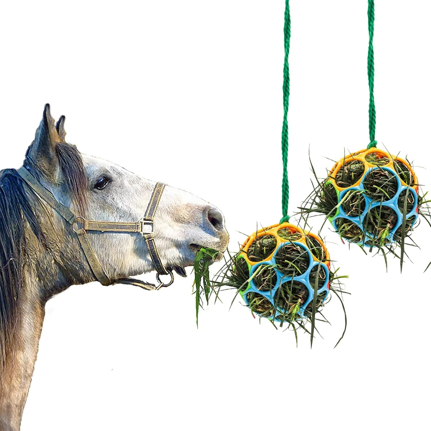 High-Performance Besimple 2 Pack Horse Treat Ball Hay Feeder Toy Goat Feeder Ball Hanging Feeding Toy for Horse Goat Sheep Relieve Stress Colorful Certified