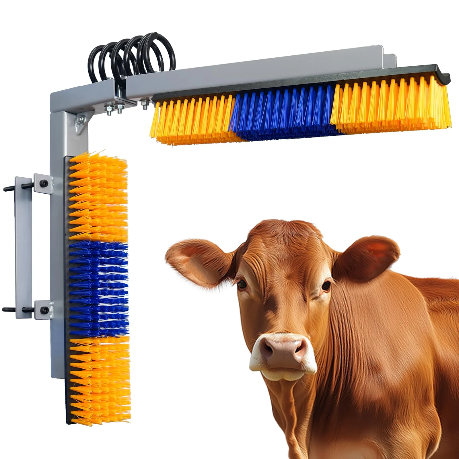 Quality Sayutie Livestock Scratch Brush with Spring Iron Holder – Gentle Grooming Tool for Cattle Horses Sheep Pigs Detailed