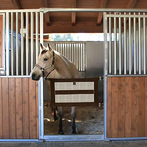 Pure Kensington Stall Guard for Pony Horse — Adjustable Textilene Mesh with Hardware Included Desert Sand Organic
