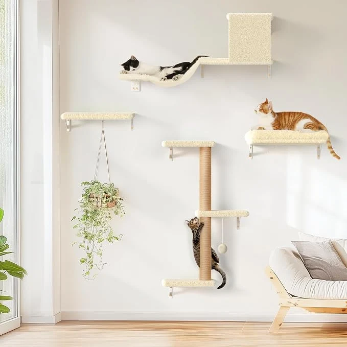 Consistent FUKUMARU Cat Wall Shelves Stable Safe 4 in 1 Large Cat Walls Furniture Set Exceptional