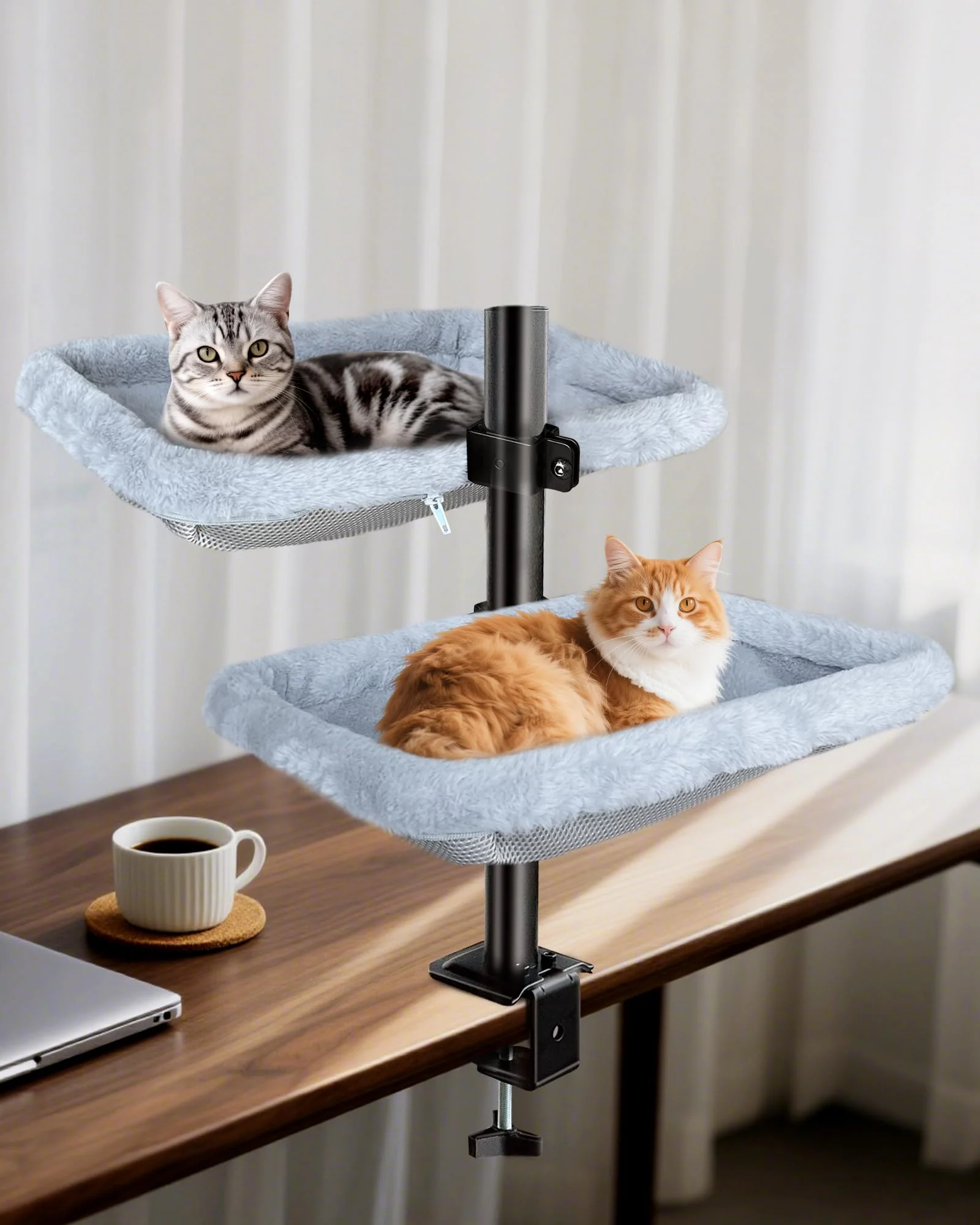 Artisan L W BROS. Double Layer Cat Desk Bed – Adjustable Desk Perch 45LB Layer Specialty
