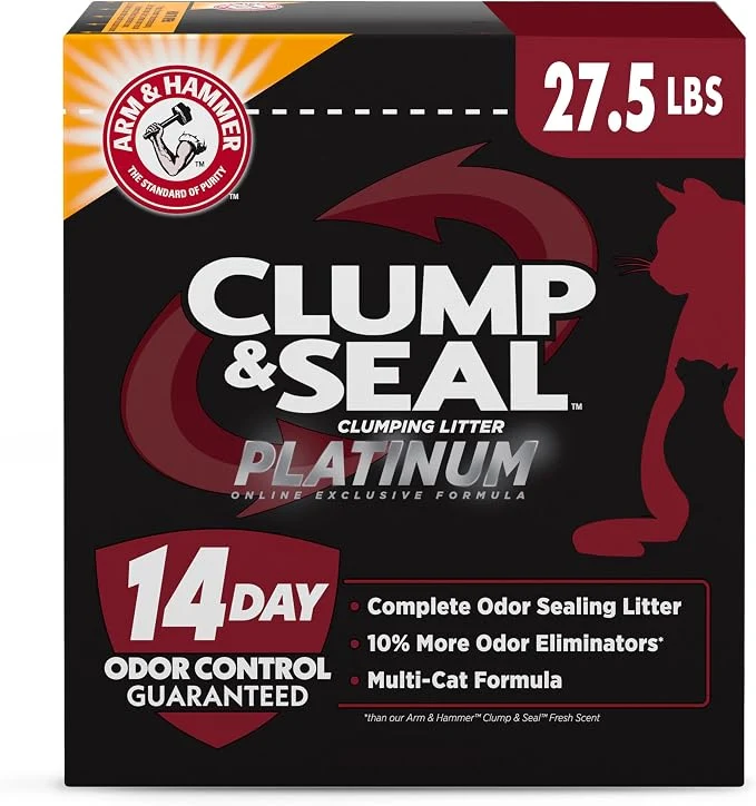 Solid ARM HAMMER Clump Seal Platinum Cat Litter 14-Day Odor Control Rock-Hard Flexible