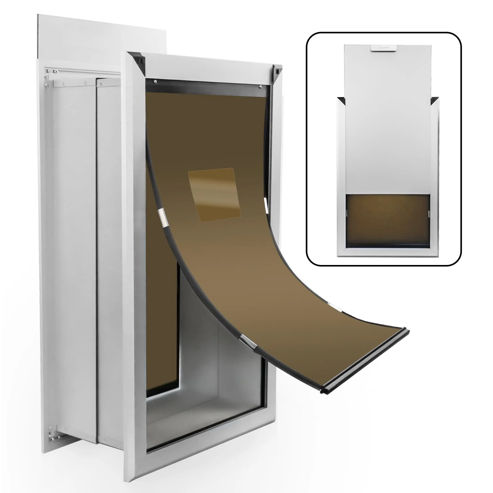 Crafted FUELIO XL Dog Door for Wall – Extra-Large Aluminum Door with Double Flap Wall Mount Comfortable