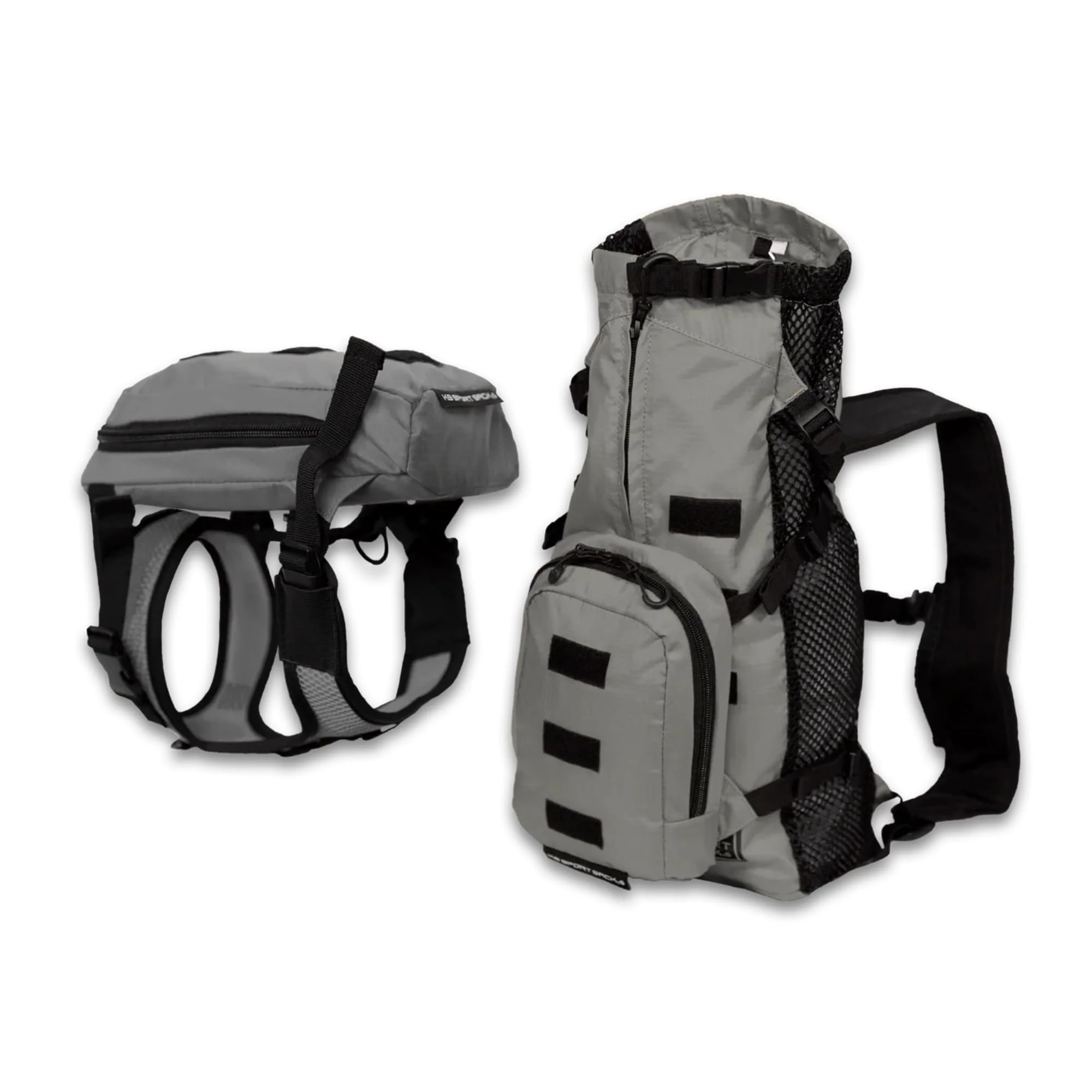Efficient K9 Sport Sack Walk-On - Small Shark Skin Gray Lightweight Backpack Carrier with Harness Storage Bag 13-16 inch Back Expertly Made