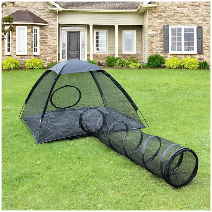 Casual Rest-Eazzzy Cat Tent Outdoor Enclosure – Large Playpen 30 Sq Ft with Carry Bag Healthy