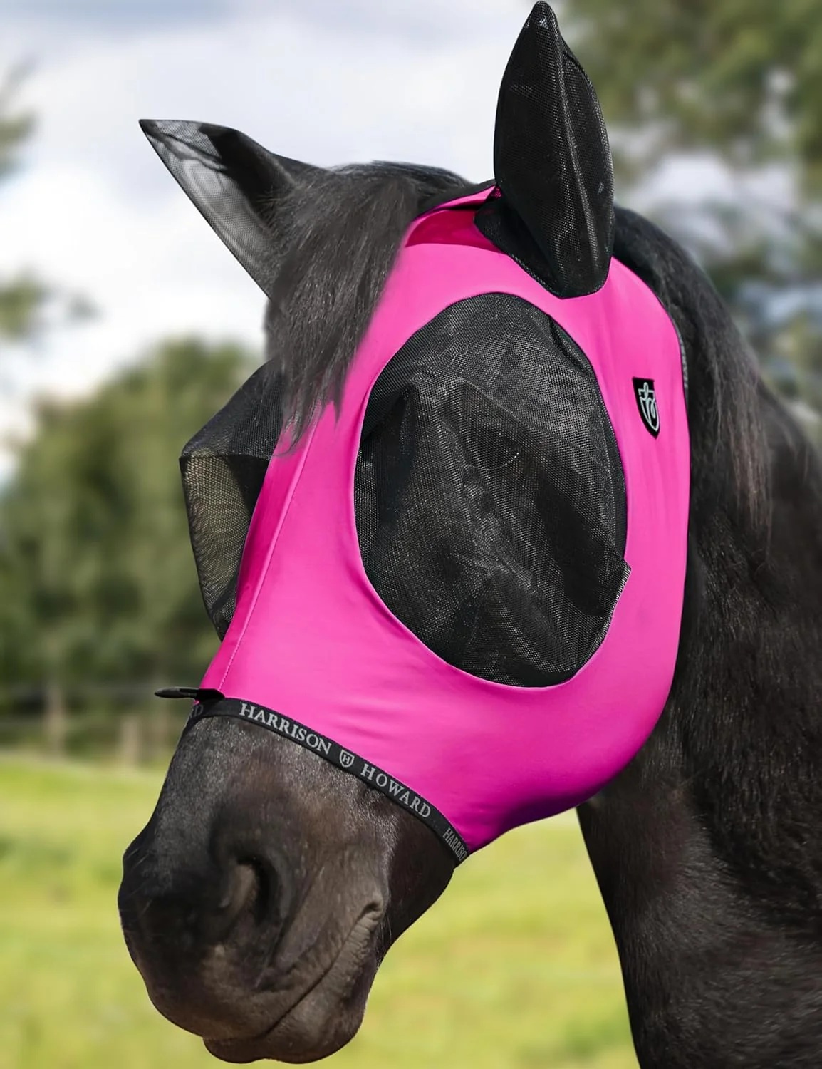 Consistent Harrison Howard Horse Fly Mask with Forelock Opening Stretch Breathable and Comfortable for Horses UV -Protection Fuchsia M Excellent