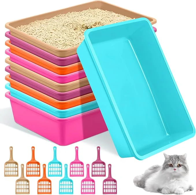 Efficient Amyhill 10 Pcs Open Cat Litter Box Kitten Litter Pan Smart