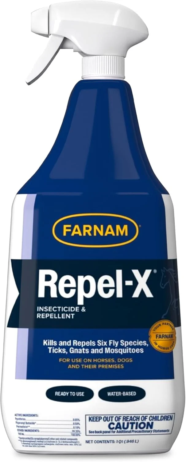 User-Friendly Farnam Repel-X Ready-To-Use Fly Spray Insecticide And Repellent For Horses And Dogs 32 Fluid Ounces 1 Quart Bottle With Trigger Sprayer Consistent