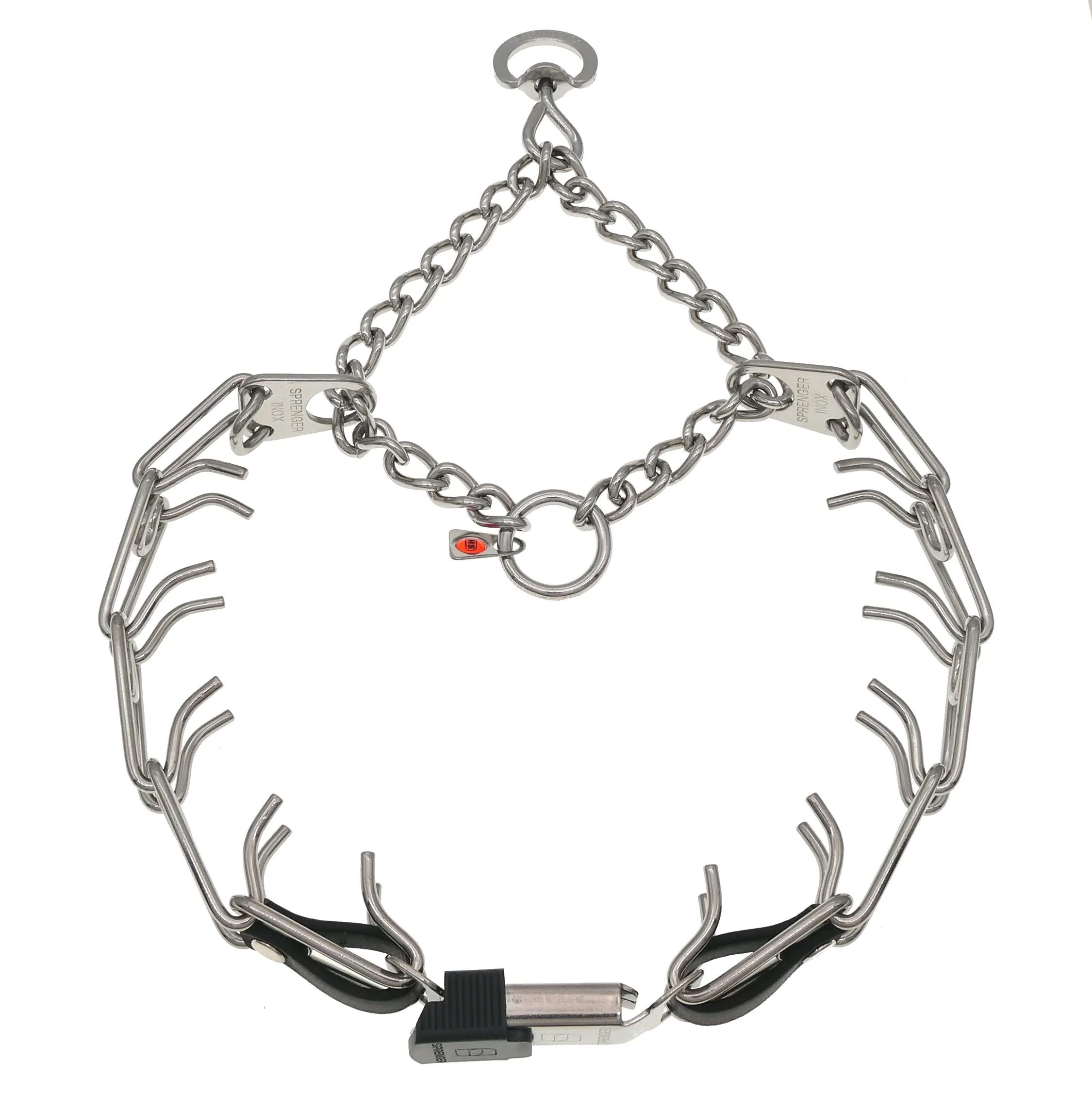 Elegant Herm Sprenger Stainless Steel Prong Collar with Click Lock Buckle Biothane Insert – Made in Germany 23in neck up to 19-20in Recyclable