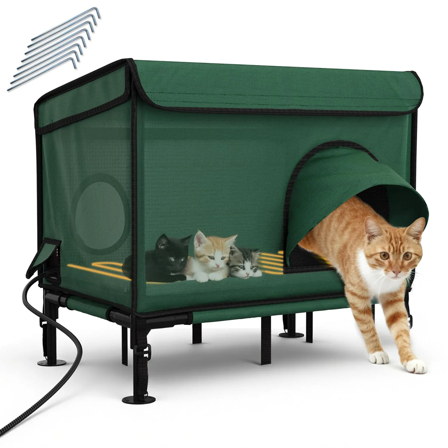 Proven YDTOP Heated Cat House Large 3-in-1 Weatherproof Outdoor Shelter with Heater Sophisticated