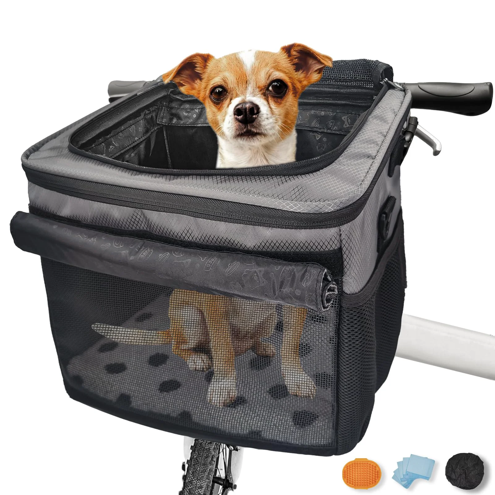 Detailed VeluXanipyr Dog Bike Basket Cat Backpack Carrier – Multi-Use Pet Car Seat Gray Fast