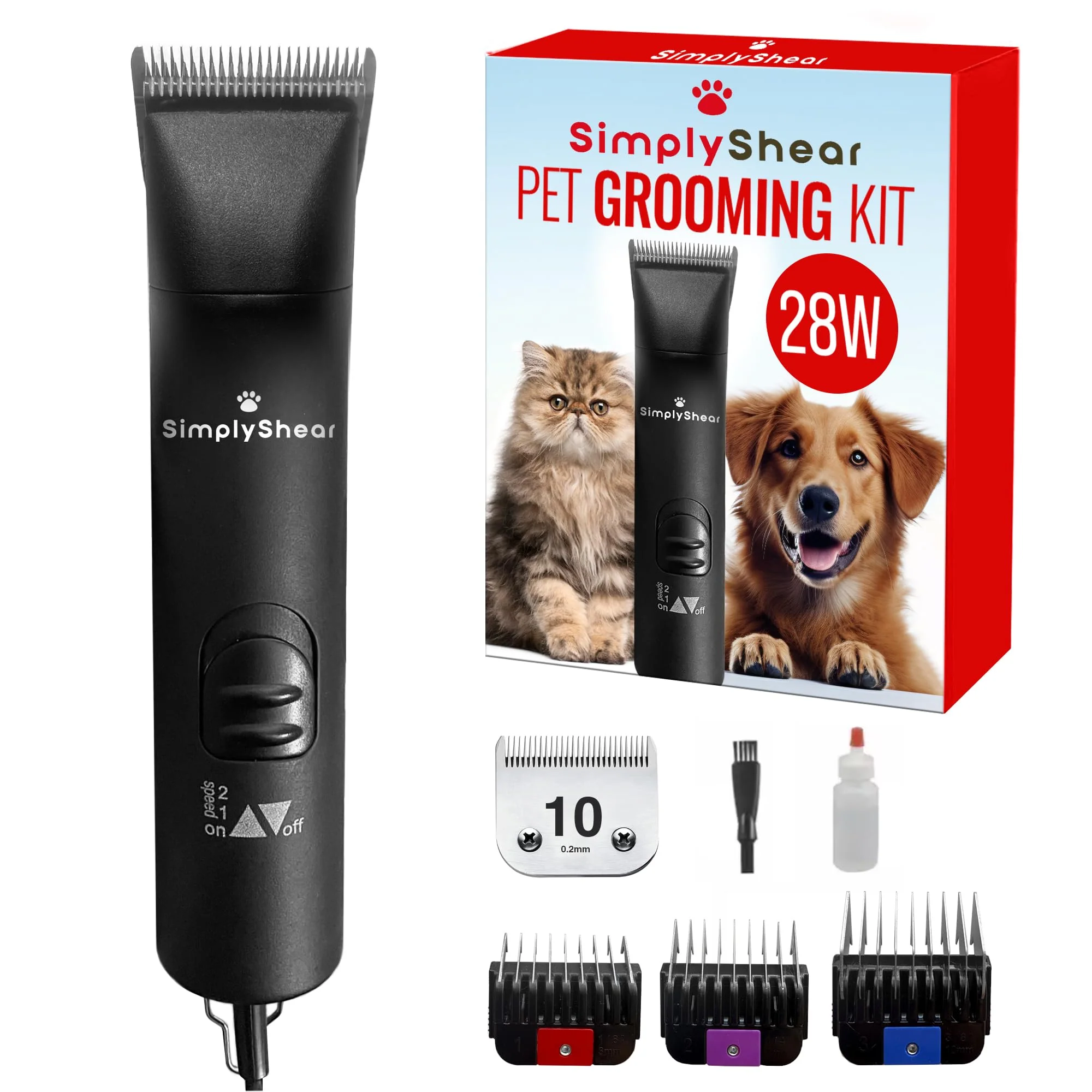 Traditional SIMPLYSHEAR Premium Dog Clippers SS200 — 2-Speed Quiet At-Home Grooming Kit Artisan