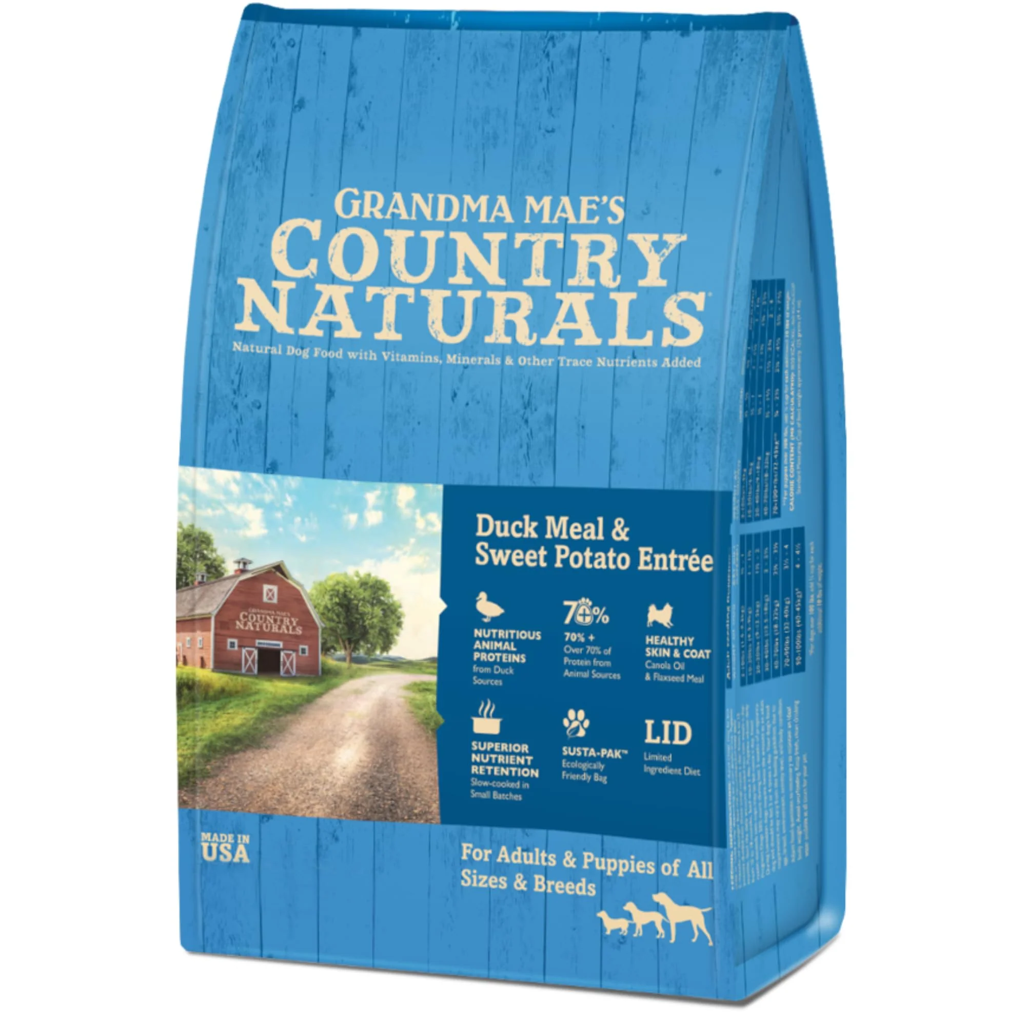 Luxury Grandma Mae s Duck Sweet Potato Dry Dog Food – 25 lb Bag Made in USA Versatile