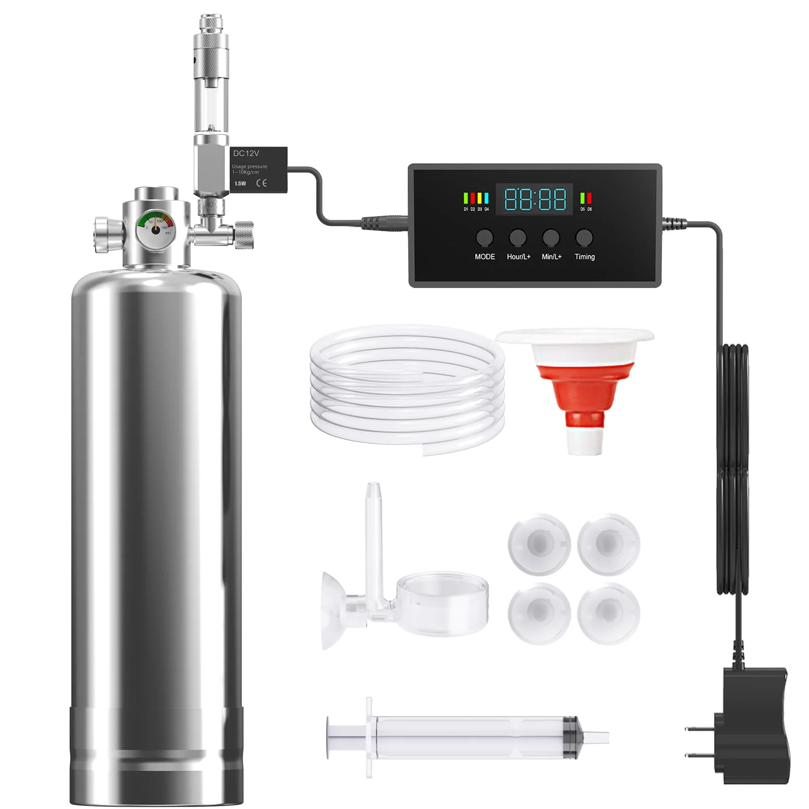Solid ZRDR Aquarium CO2 Generator System – Automatic Timing Motor Valve 2L Pressure Gauge Exceptional