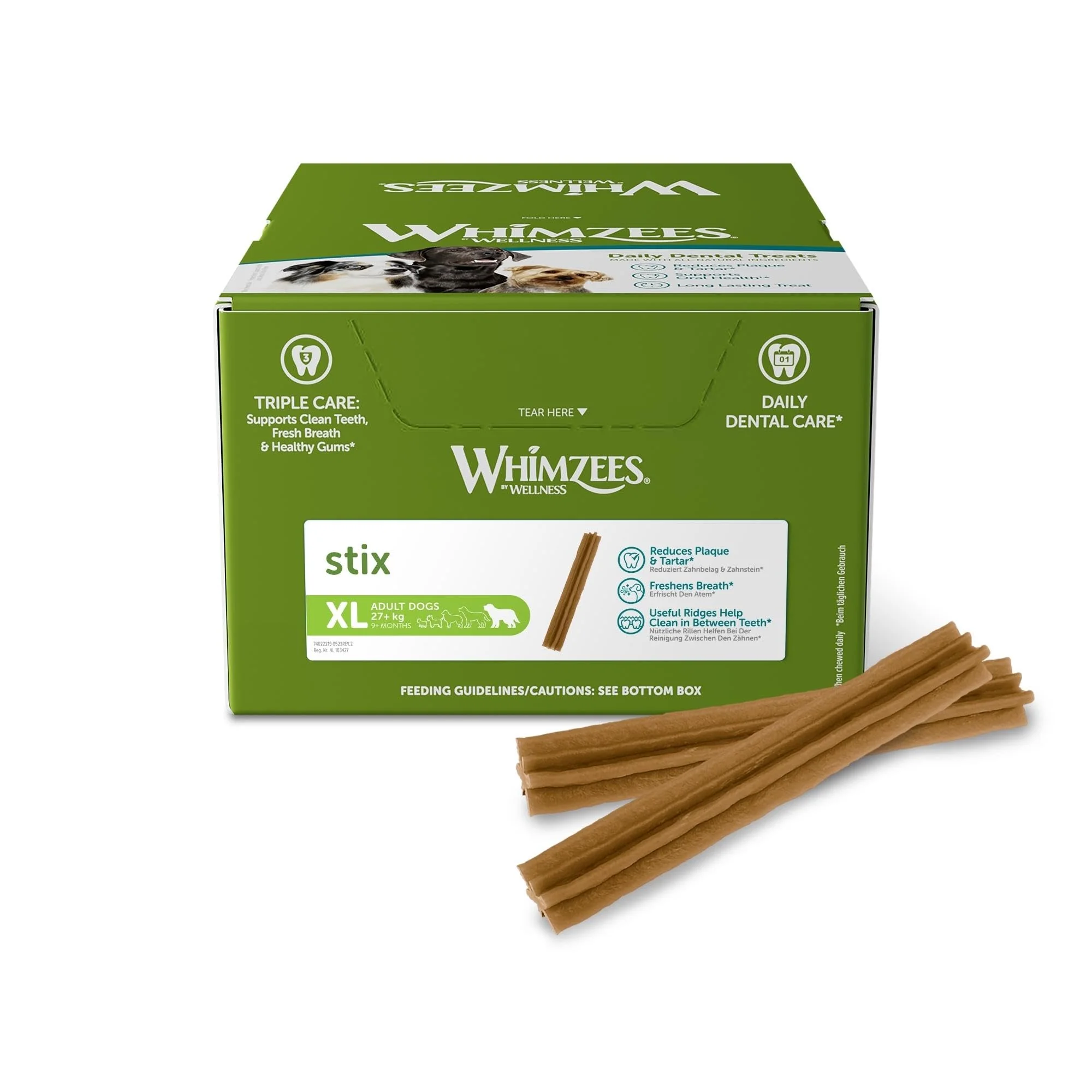 Traditional Whimzees Stix X-Large – 30 Count Potato-Based Dental Chews for Large Dogs Superior