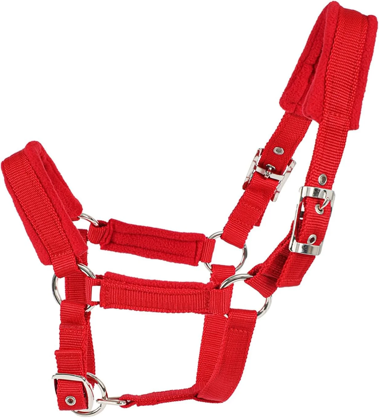 Prestigious Horse Halter with Wool Lining Adjustable Halter for Horses Satin Hardware to Prevent Friction Breakaway Halters for Horses for Traction and Performance Pure