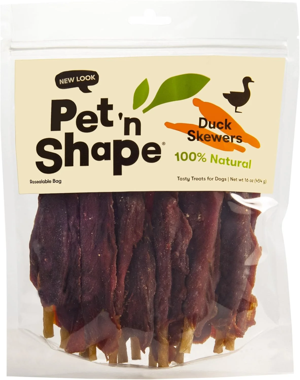 Advanced Pet 'n Shape Chik 'n Skewers – Duck Wrapped Rawhide Chew Dog Treats - 1 Pound Reliable