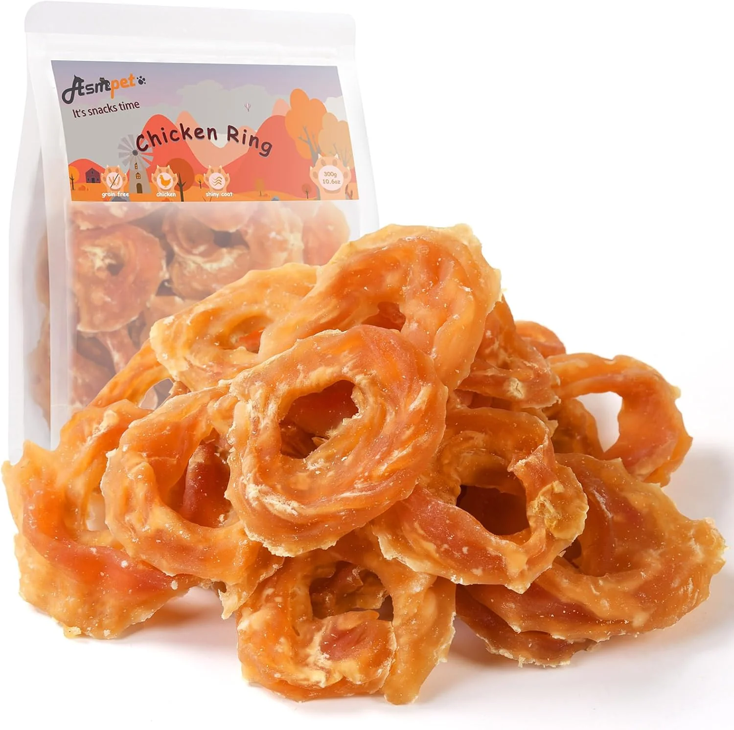 Efficient ASMPET Dog Treats Chews Chicken Rings Soft Chewy Snacks for Training Rewards 10.6 oz Luxury