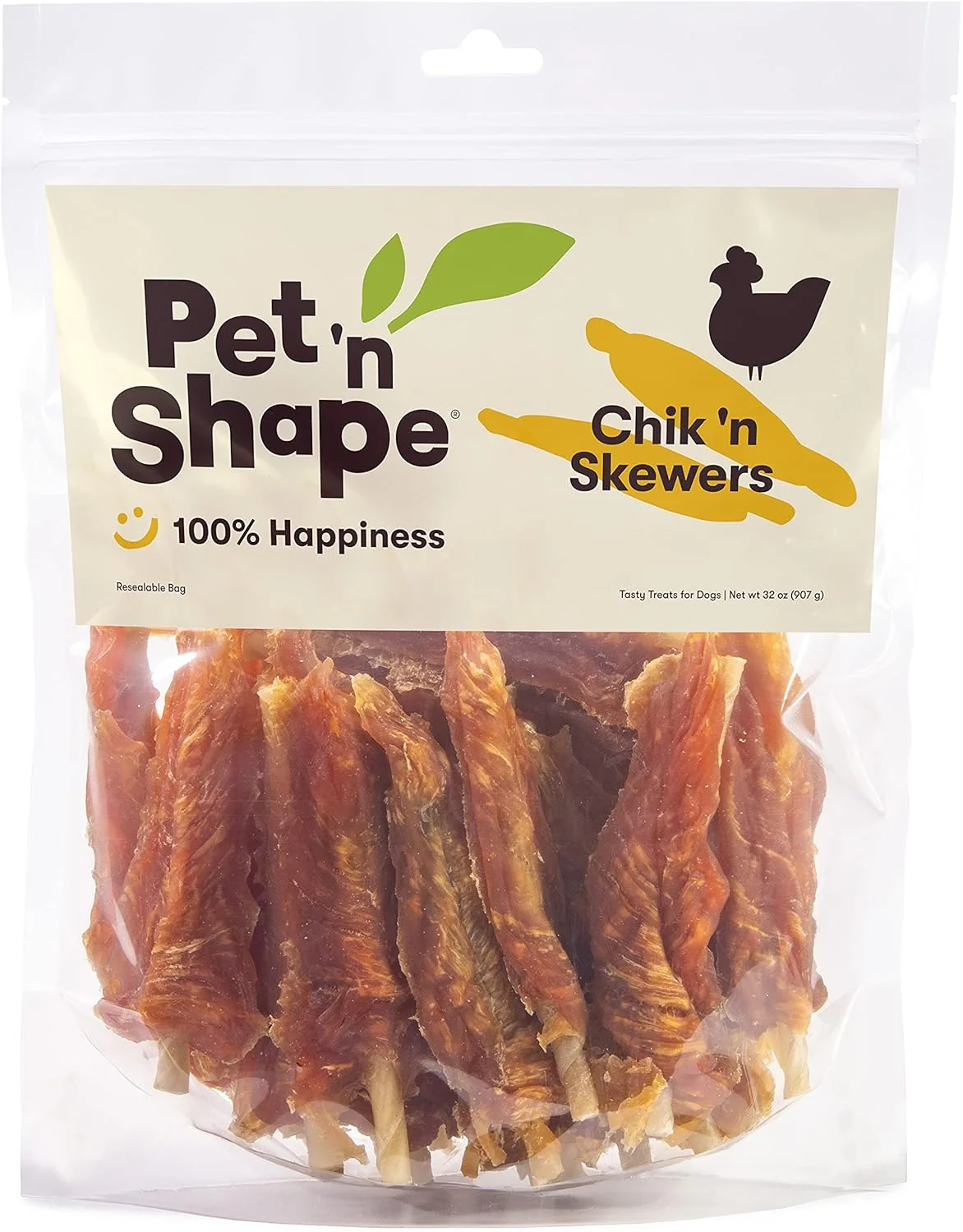 Breathable Pet 'n Shape Chik 'n Skewers – Chicken Wrapped Rawhide Dog Chew Durable