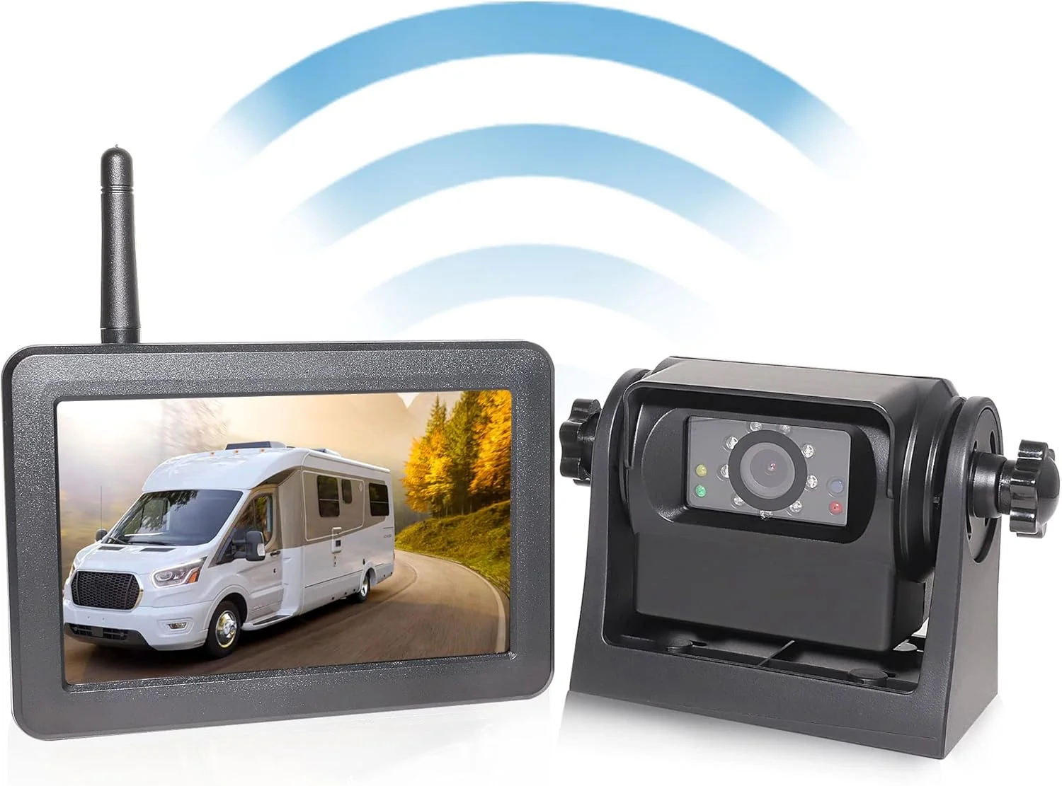 Official EWAY Wireless WiFi Magnetic Hitch Backup Camera 1080P HD Rechargeable Battery Powered No Wiring Rear View Reverse Monitoring Camera for Car Truck Pickup RV Camper 5th Wheel Horse Trailer Boat Trailer Authentic