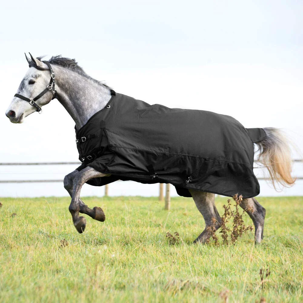 Environmentally Friendly HORZE Nevada Medium Weight Turnout Blanket 200g Fill 1200D Waterproof Black 69 in Versatile