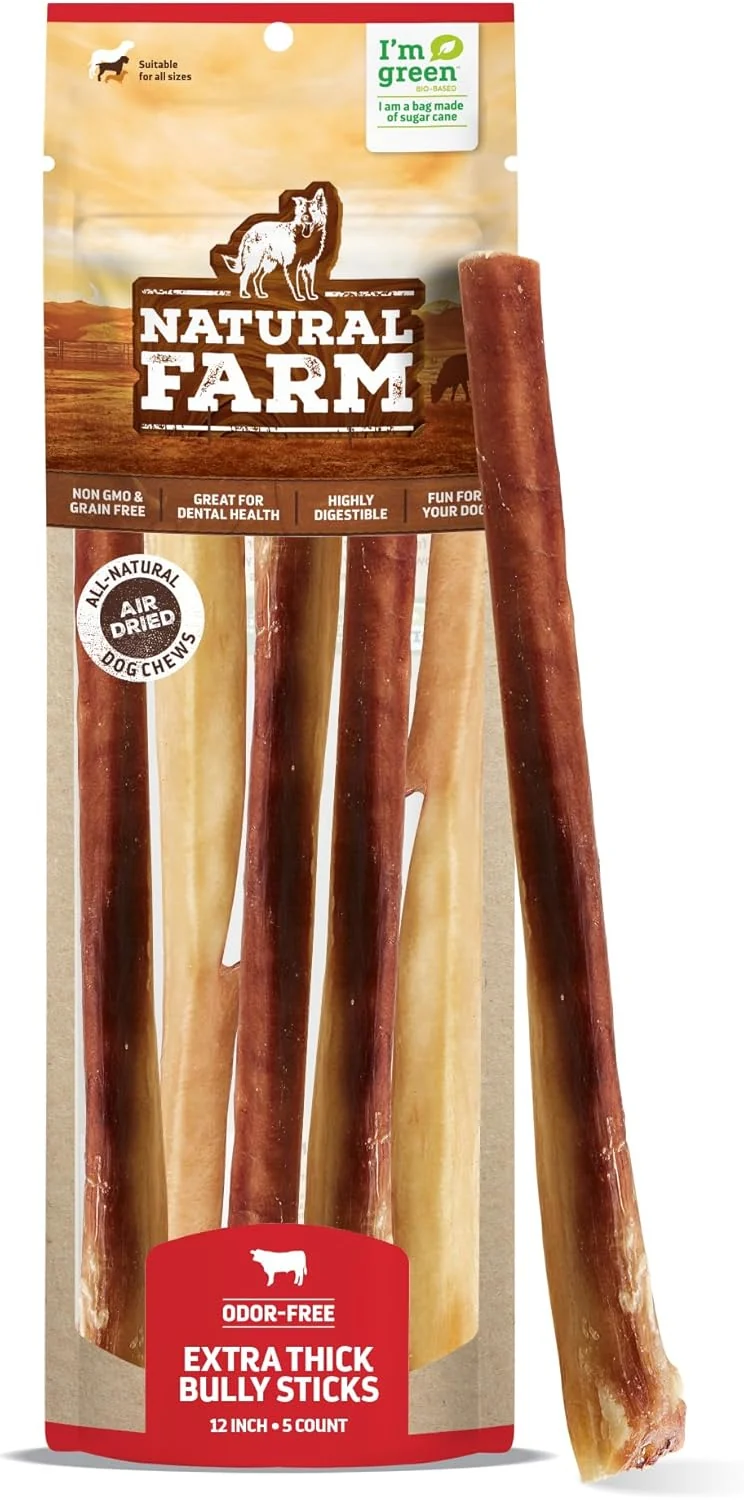Trendy Natural Farm Odor Jumbo Bully Sticks 12 Inch 5 Selected