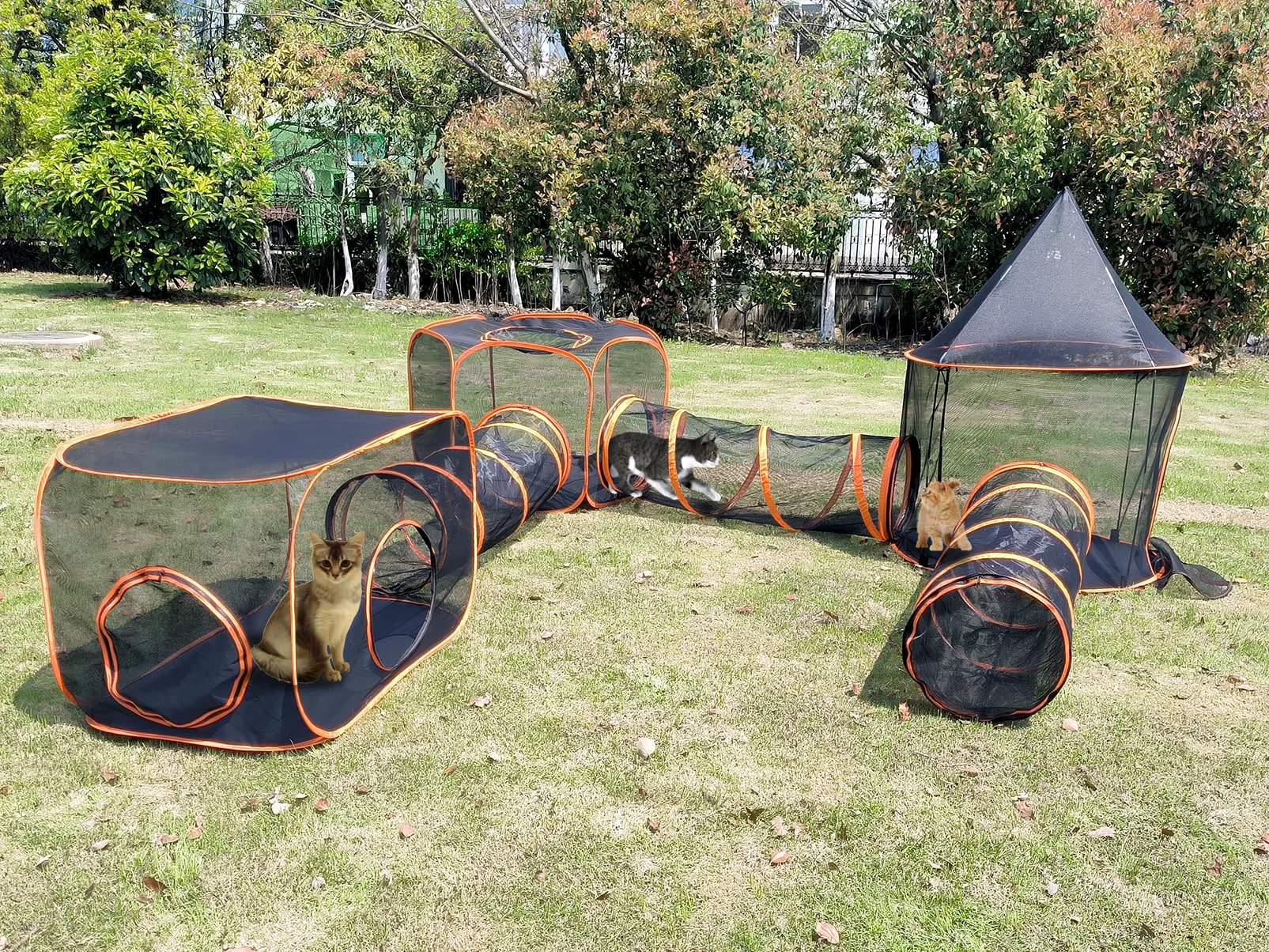 Classic Gaorui 6 in 1 Cat Enclosure Tunnel Outdoor Play Tent for Cats Rabbits Small Pets Superior