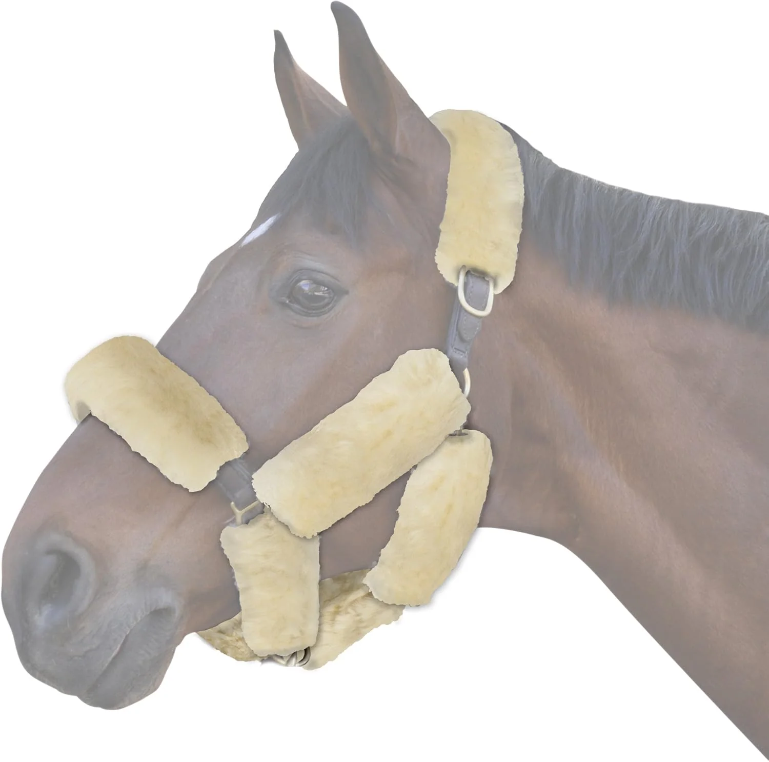 Verified ECP Equine Comfort Products Merino Sheepskin Halter Fleece Prestigious